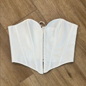 White Satin Corset Top
